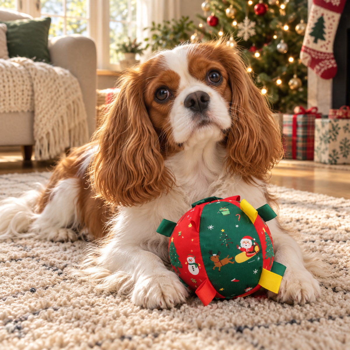 JinglePawBall™ Christmas Squeaky Dog Ball